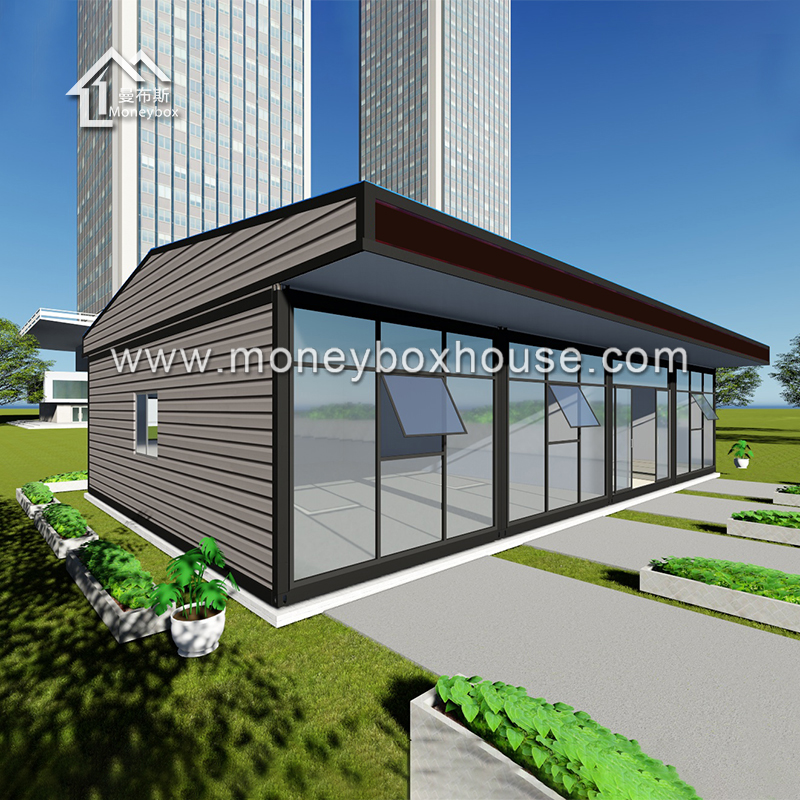 The main space is made up of detachable container, without partition walls, the outer wall is uniformly used with 75mm thickness fireproof EPS sandwich panel, A2 fire performance;External wall decorative carved metal insulation board, better thermal insul