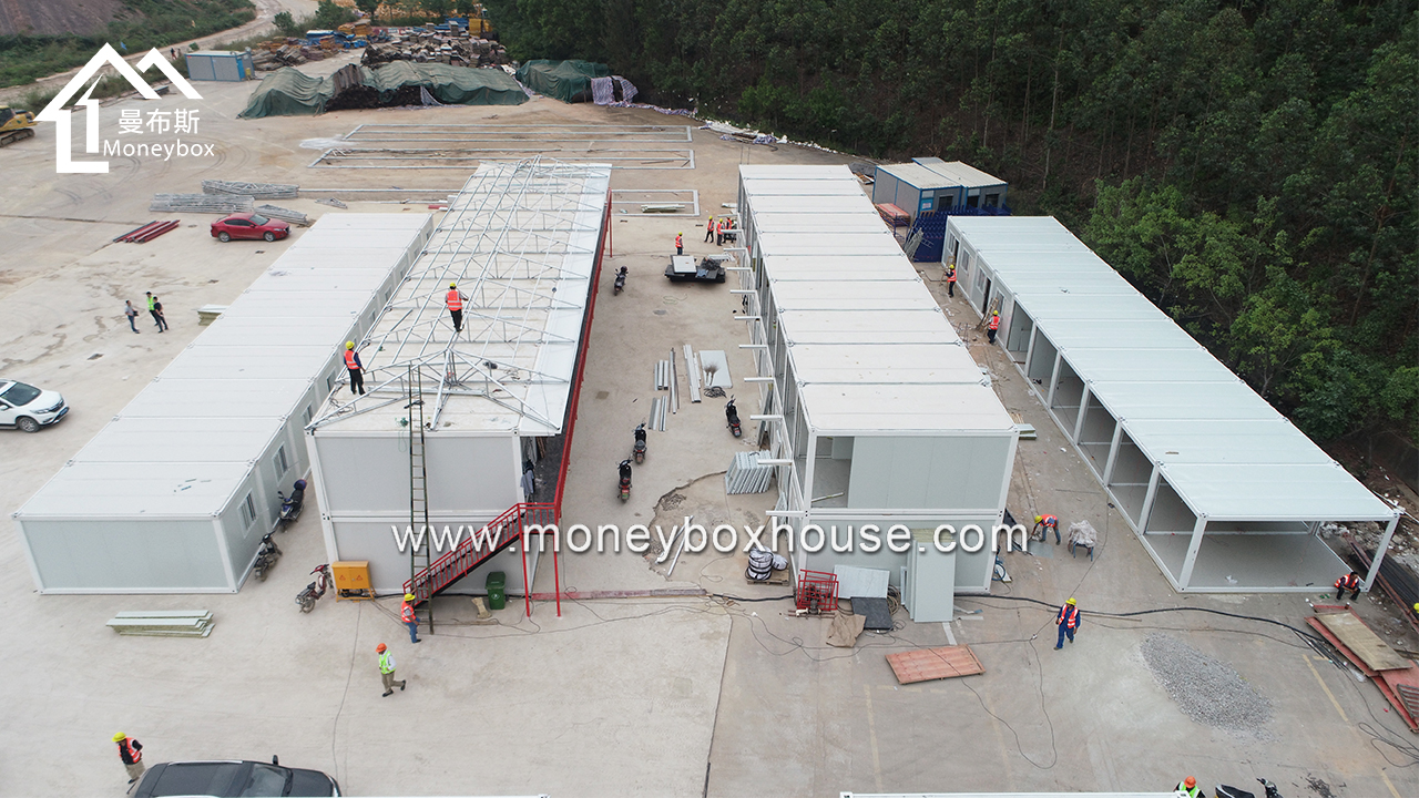 China supplier luxury two storeys flat pack container house for construction site offices