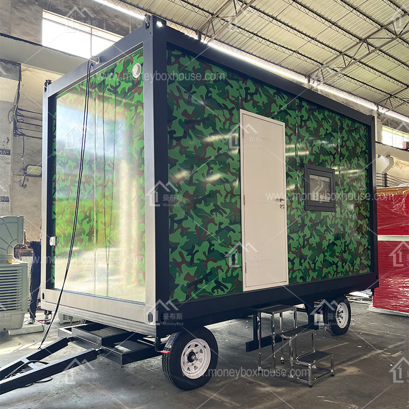 2025 canton fair Moneybox cheap price low cost single-wide living prefab container trailer house on wheels